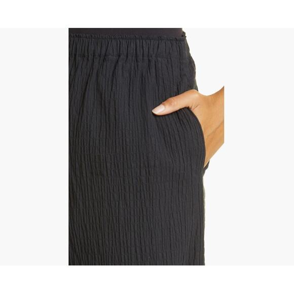 Mara Hoffman Black Pippy High Waist Textured Crinkle Pull-On Trouser Pants - Picture 2 of 10